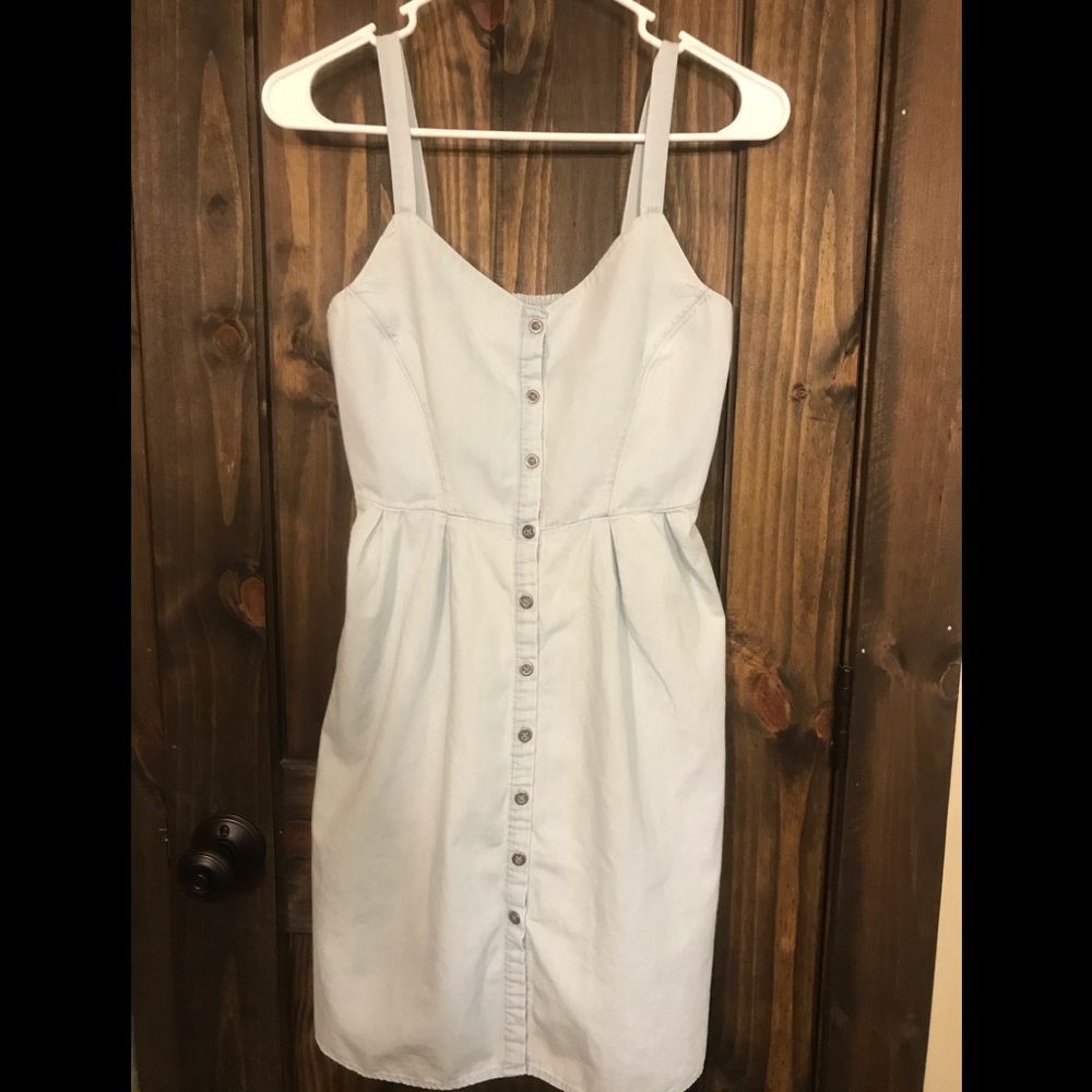 Light denim button dress